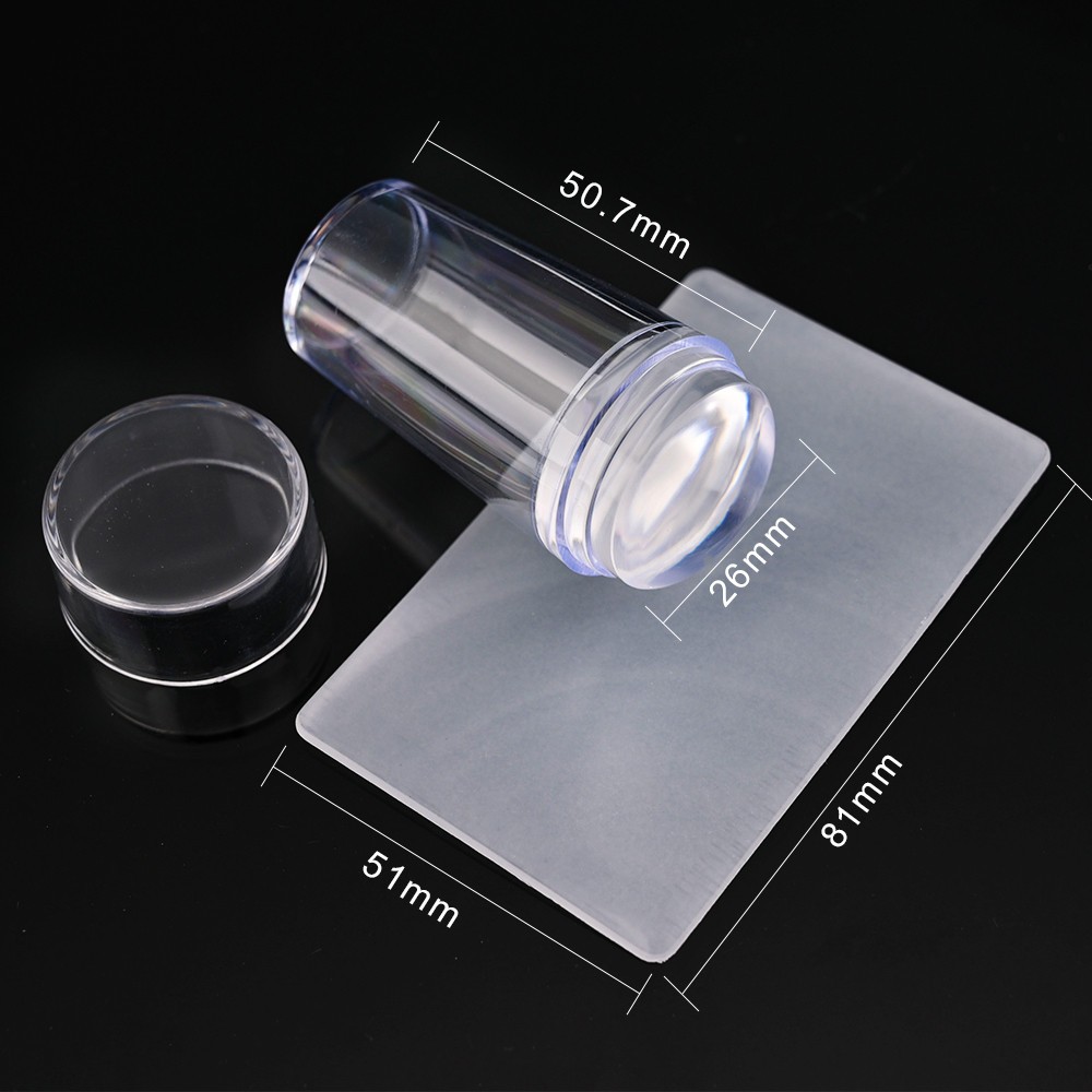 Jelly Silicone Nail Stamper Scraper Set Nail Templates Stamp For Stamping Polish