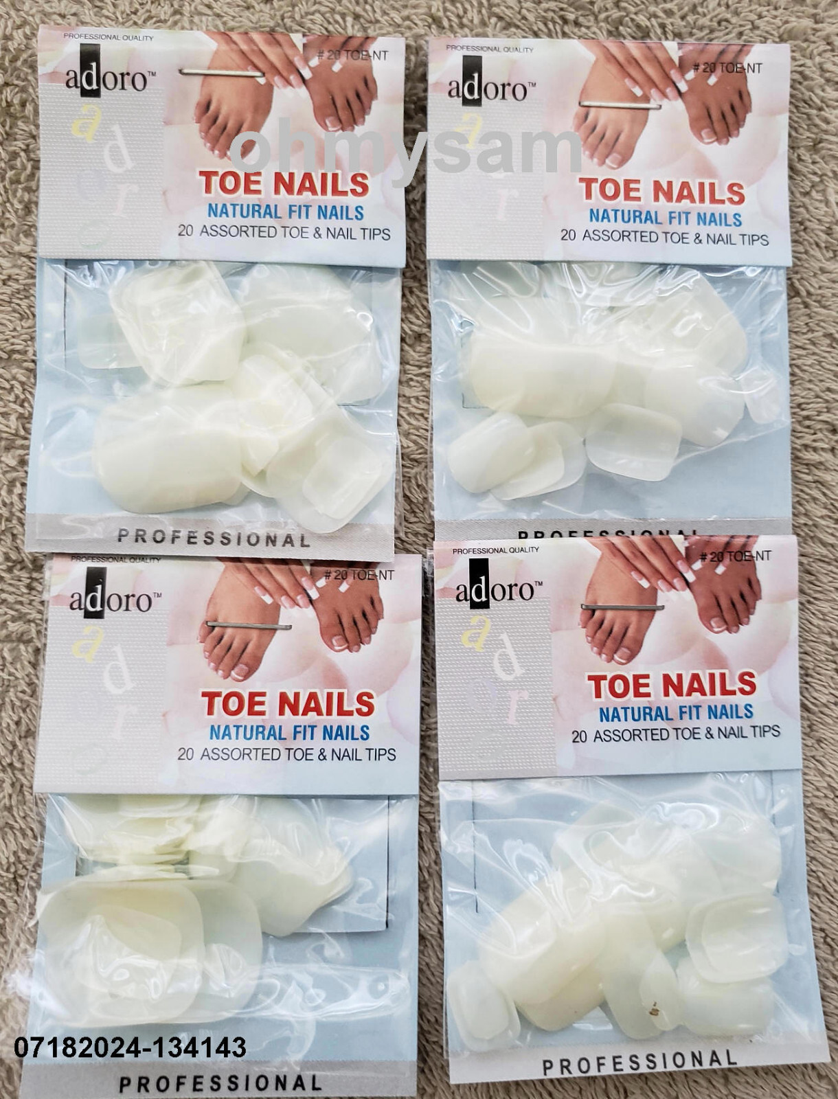 4 x NEW SET OF 20 ARTIFICIAL FINGER / TOE NAIL TIPS PLAIN FULL SIZE MANI / PEDI