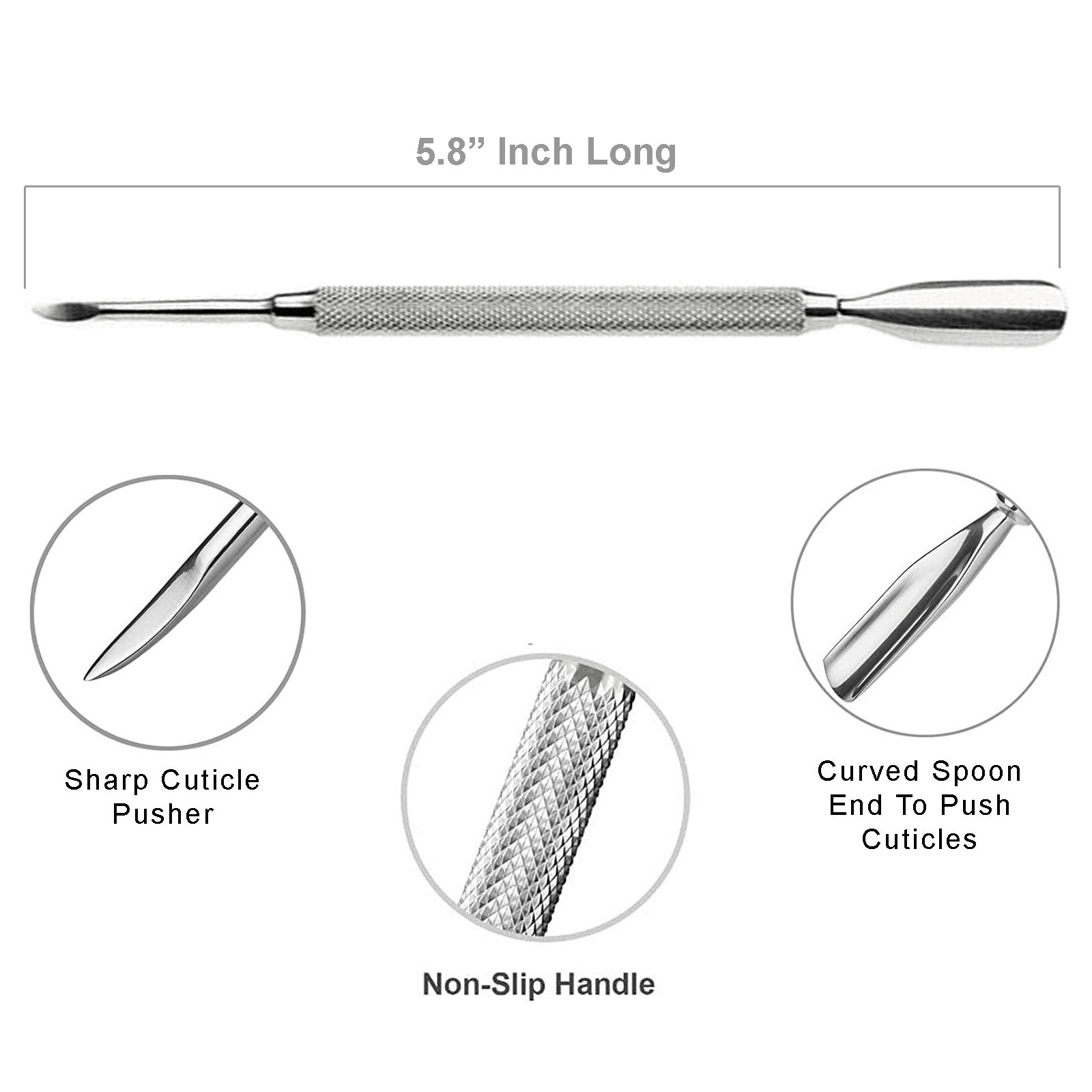 Krisp Cuticle Pusher Cleaner Remover Manicure Pedicure Spa Nail Art Tools Set 4X