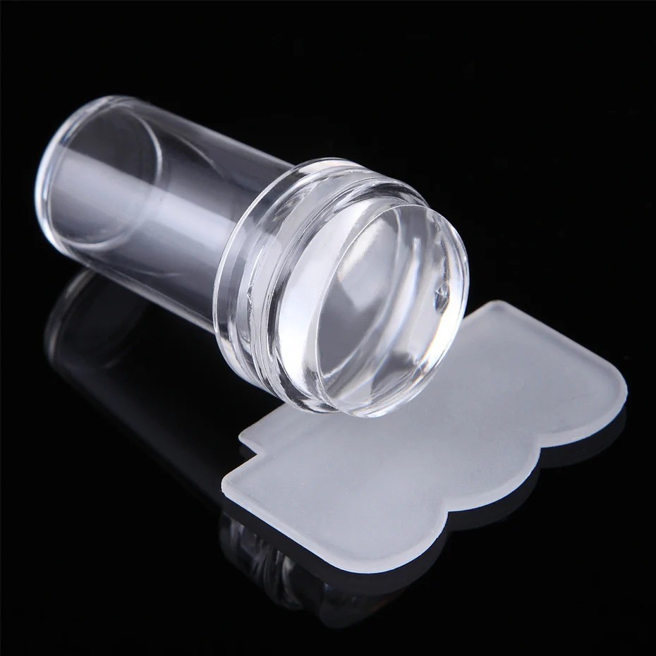 Transparent Silicone Nail Art Stamping Kit, French Design For Manicure Plate Too