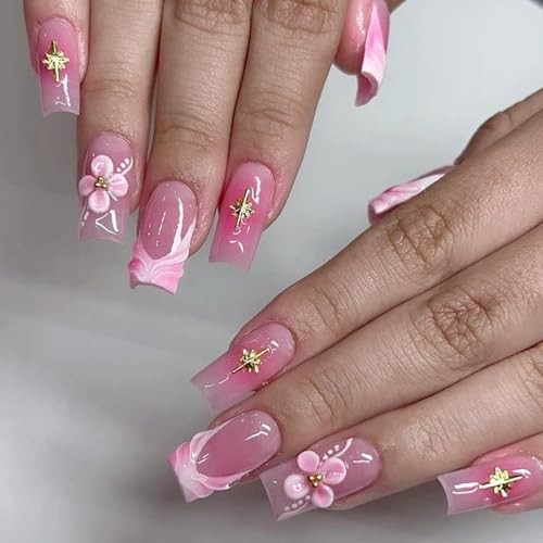 12 Grids Flowers Nail Charms 3D Resin Colorful Petals Charms for Acrylic Nails
