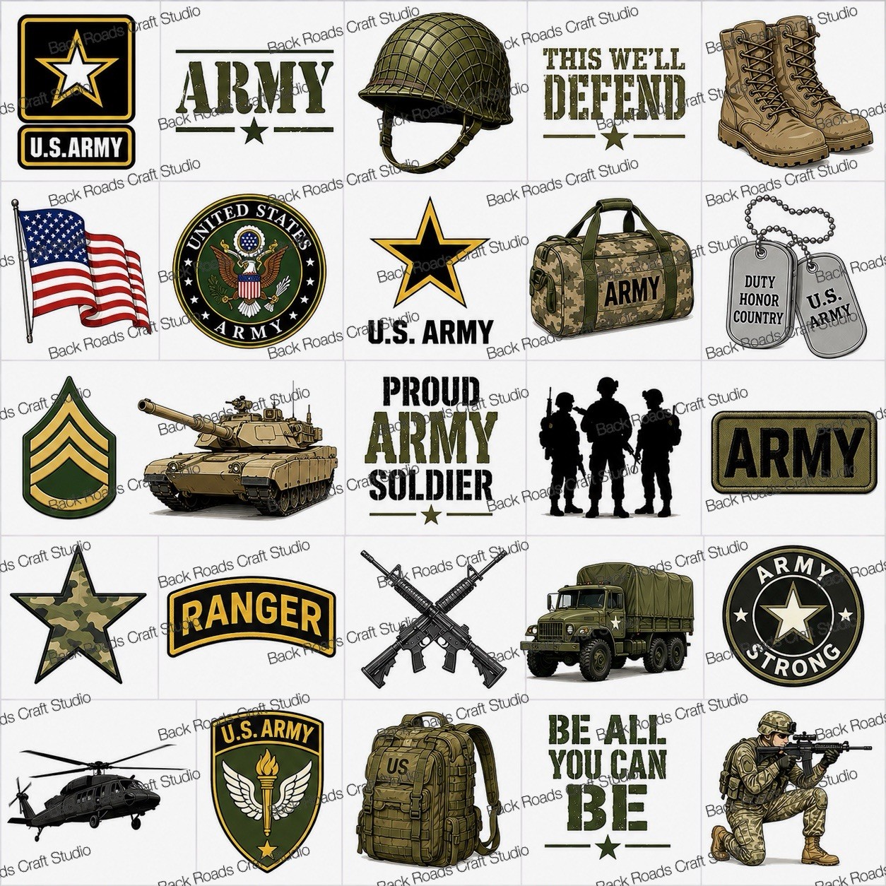 Army Waterslide Finger Nail Decals Instructions Bonus set of 50 JM