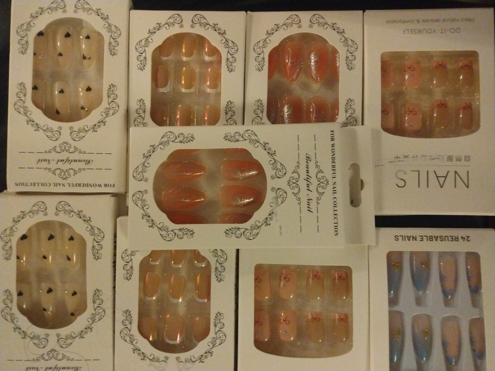 9 Boxes False Nail Tips Full Cover Acrylic 24Pcs per box… Nails Decoration
