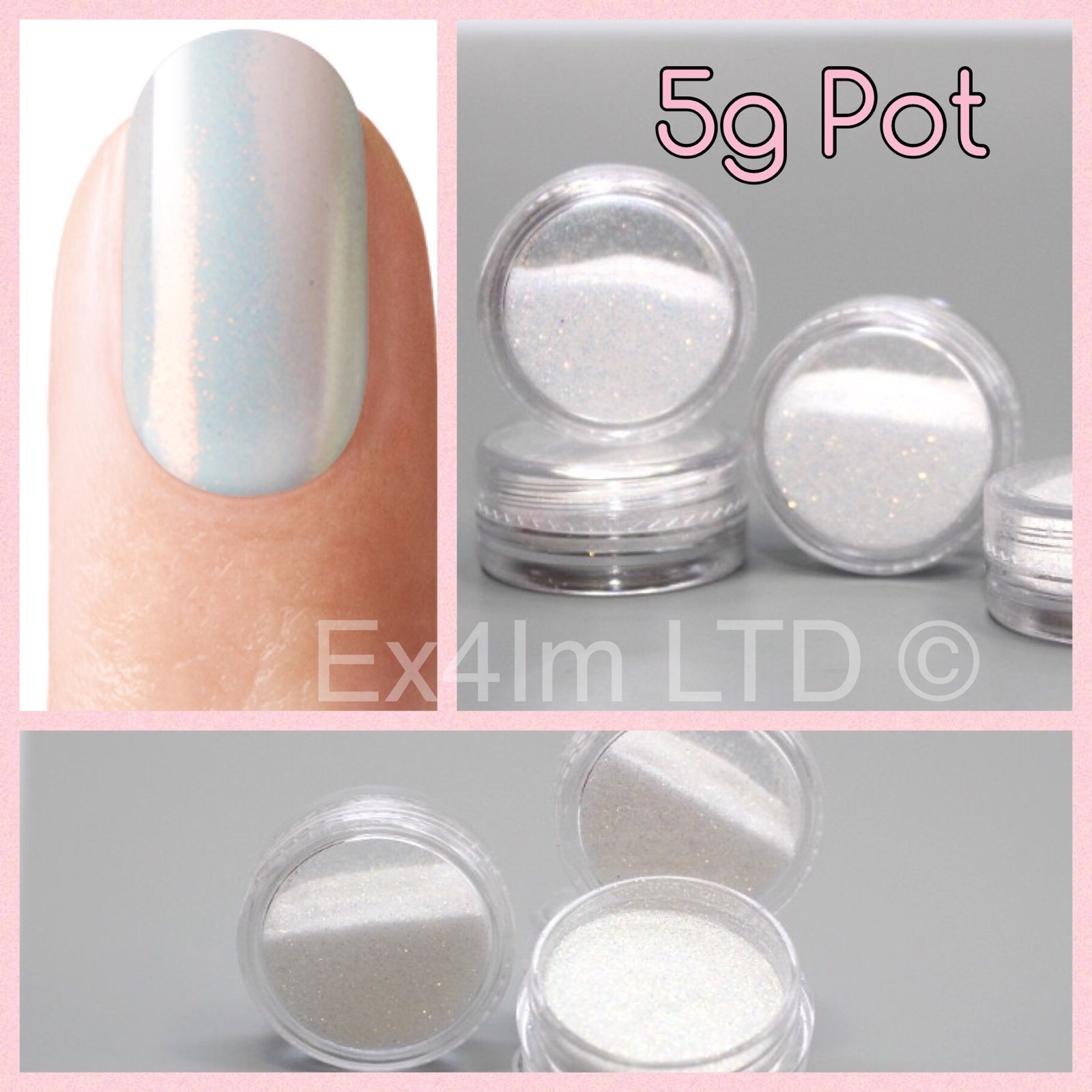 FAIRY DUST MAGIC GLITTER POWDER FROSTING SUGAR NAIL EFFECT ULTRA FINE WHITE 5g