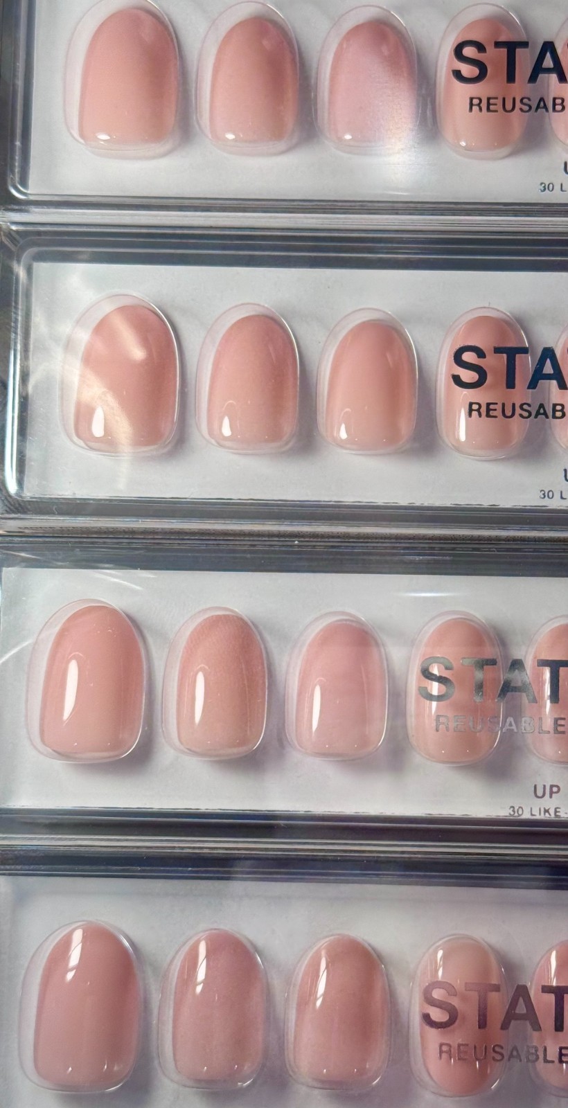 Static Nails Reusable Pop-On Manicures Jet Setter Round Light Pink NEW Lot of 10