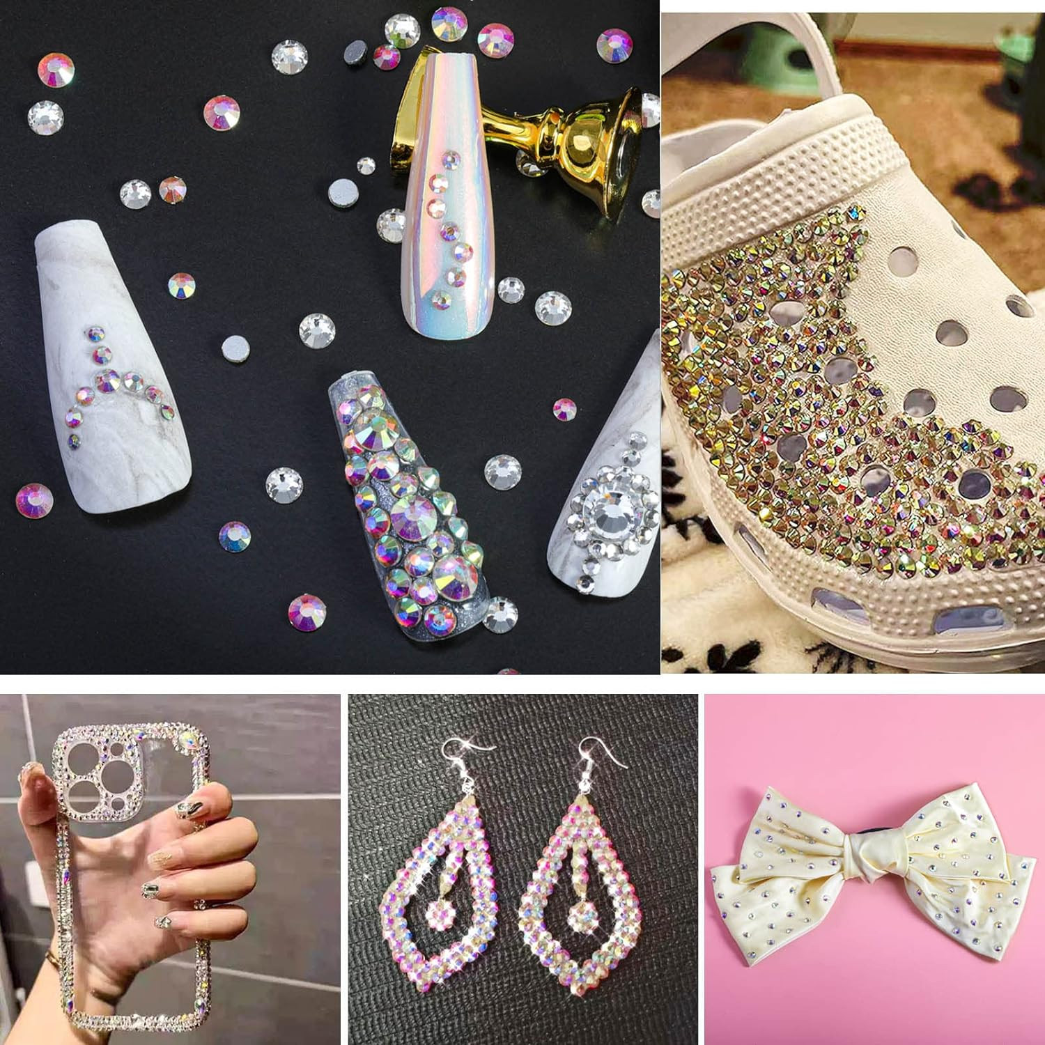 1440PCS Crystal AB Flat Back Rhinestones SS20 4.8mm Nail Art Craft Gems