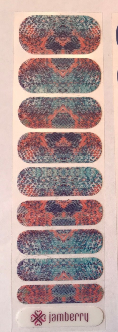 Jamberry Half Sheet Party Hard SUPER RARE Snakeskin Matte Finish Nail Wrap Art