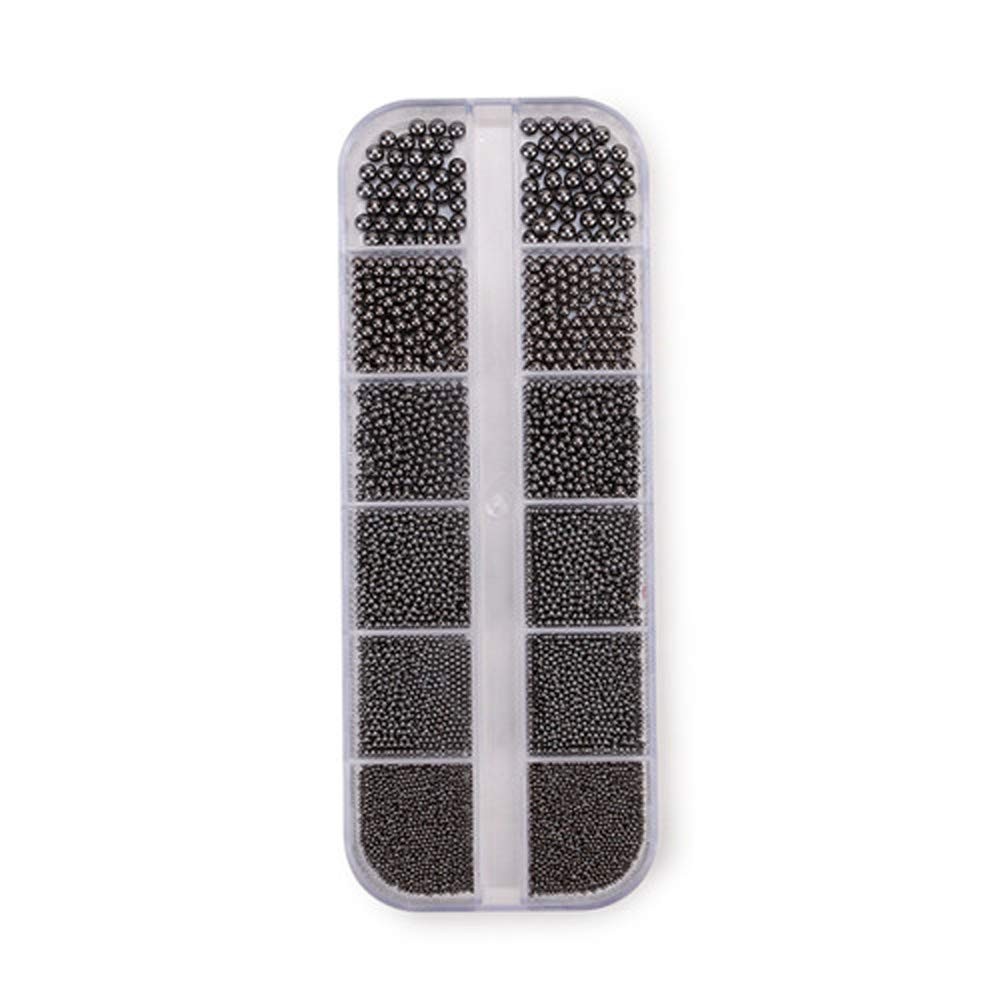 0.8mm Mini Small Nail Beads Stainless Steel Beads Black Nail Charms Nails Art…