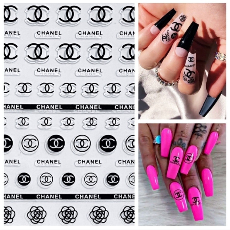 NWT NAIL ART DESIGN SELF-SEAL STICKERS SOLID BLACK N°41!