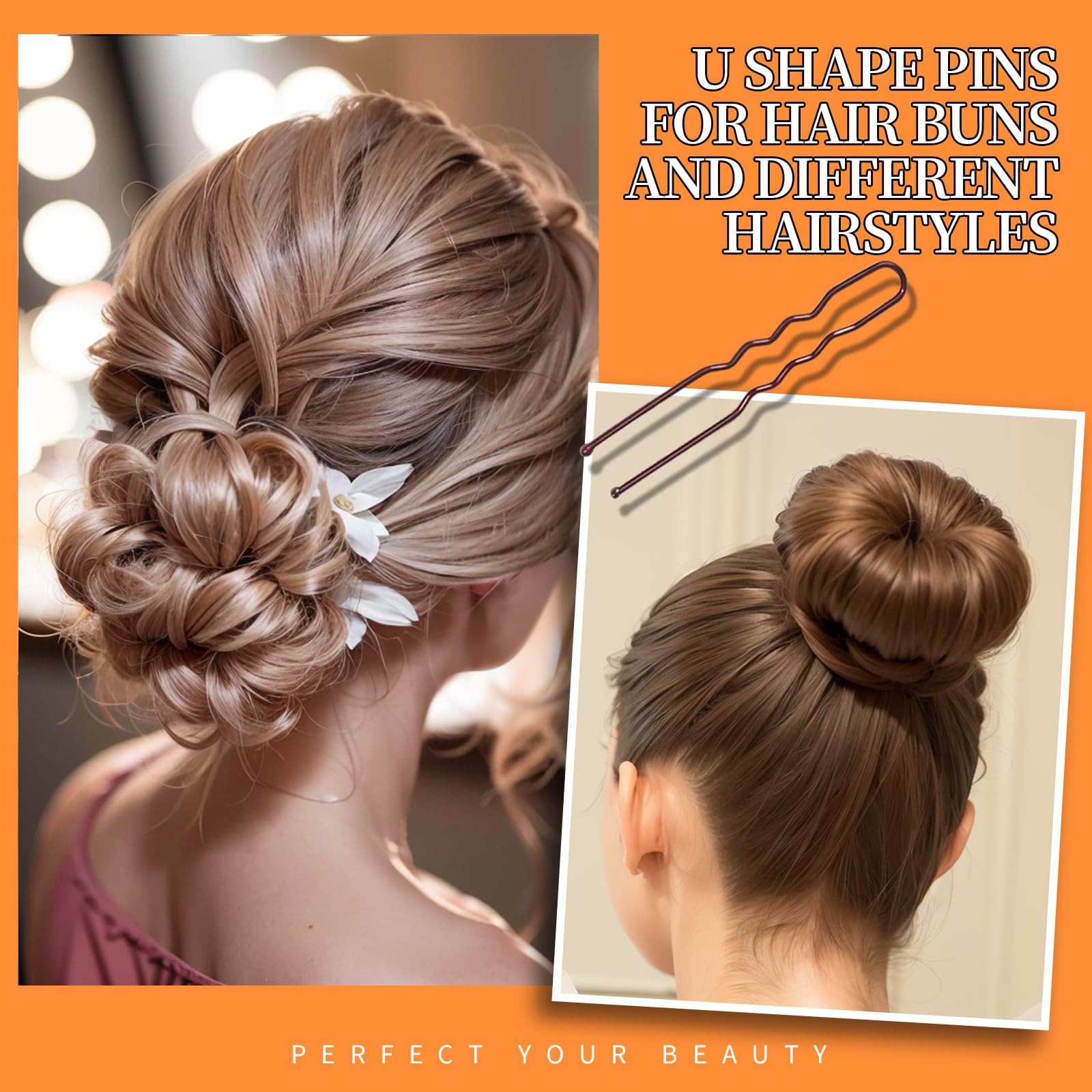 Teenitor 100Pcs Bobby Pins for Women, 1 Count (Pack of 100), Brown
