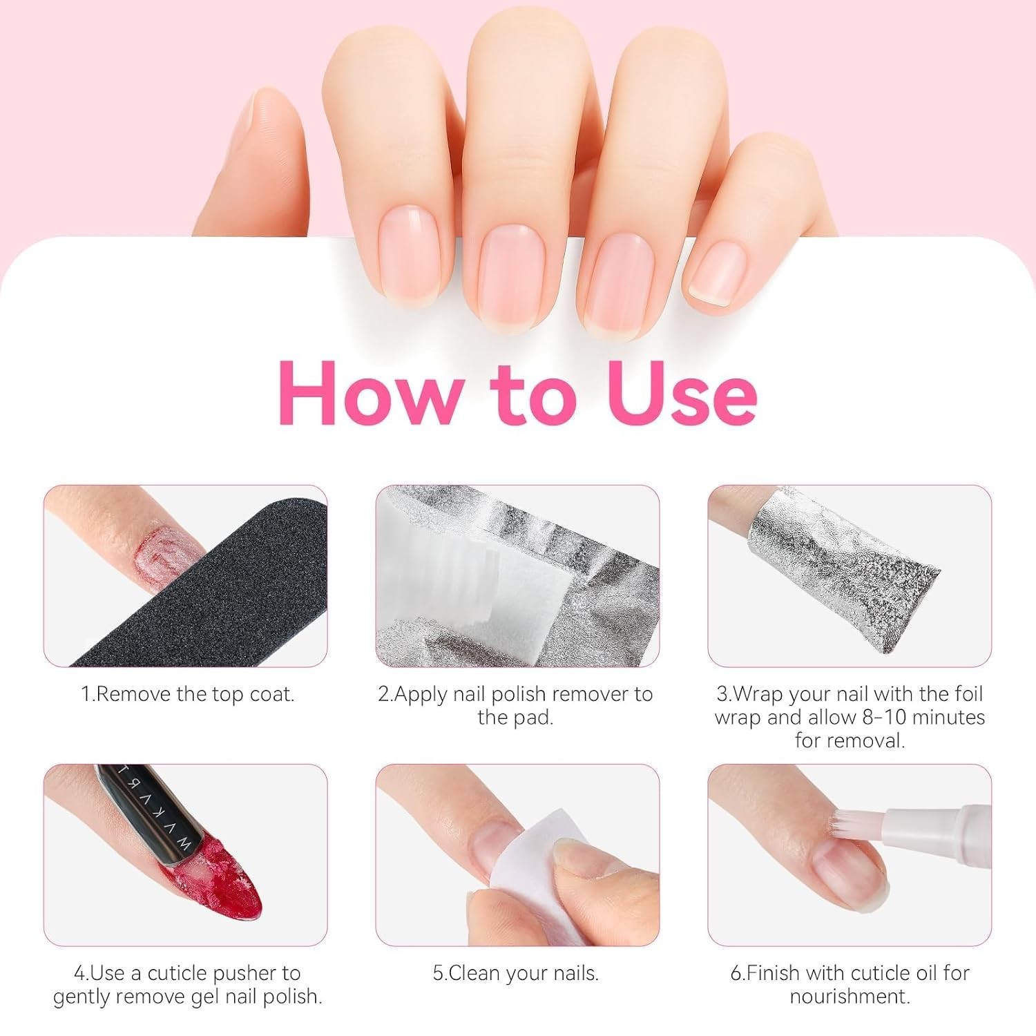 100 PCS Nail Foil Wraps with Ergonomic Embossed Design – Quick Removal