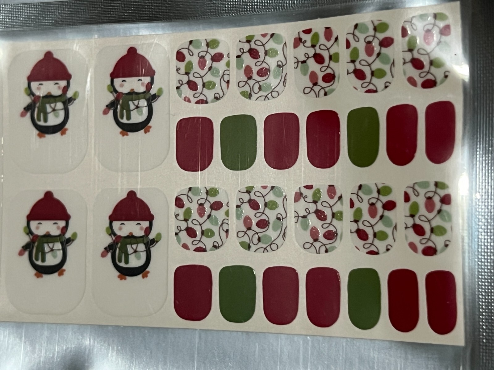 2 SETS – Lily & Fox Nail Wraps Stickers Pedicure Stick – Snowflakes, Penguins