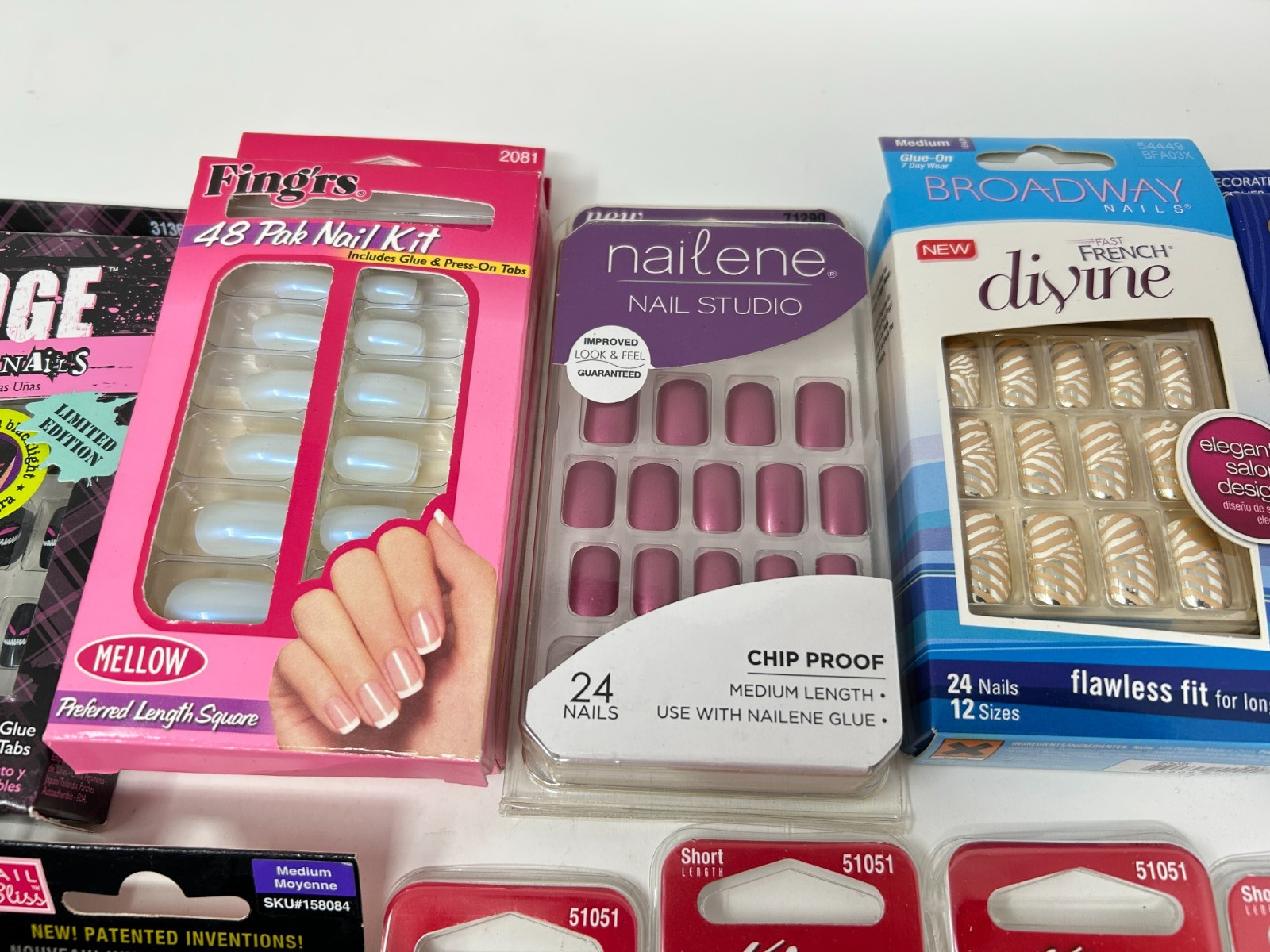 Large Y2K Lot of Assorted Glue-On Fashion Nails and Nail Applique Strips