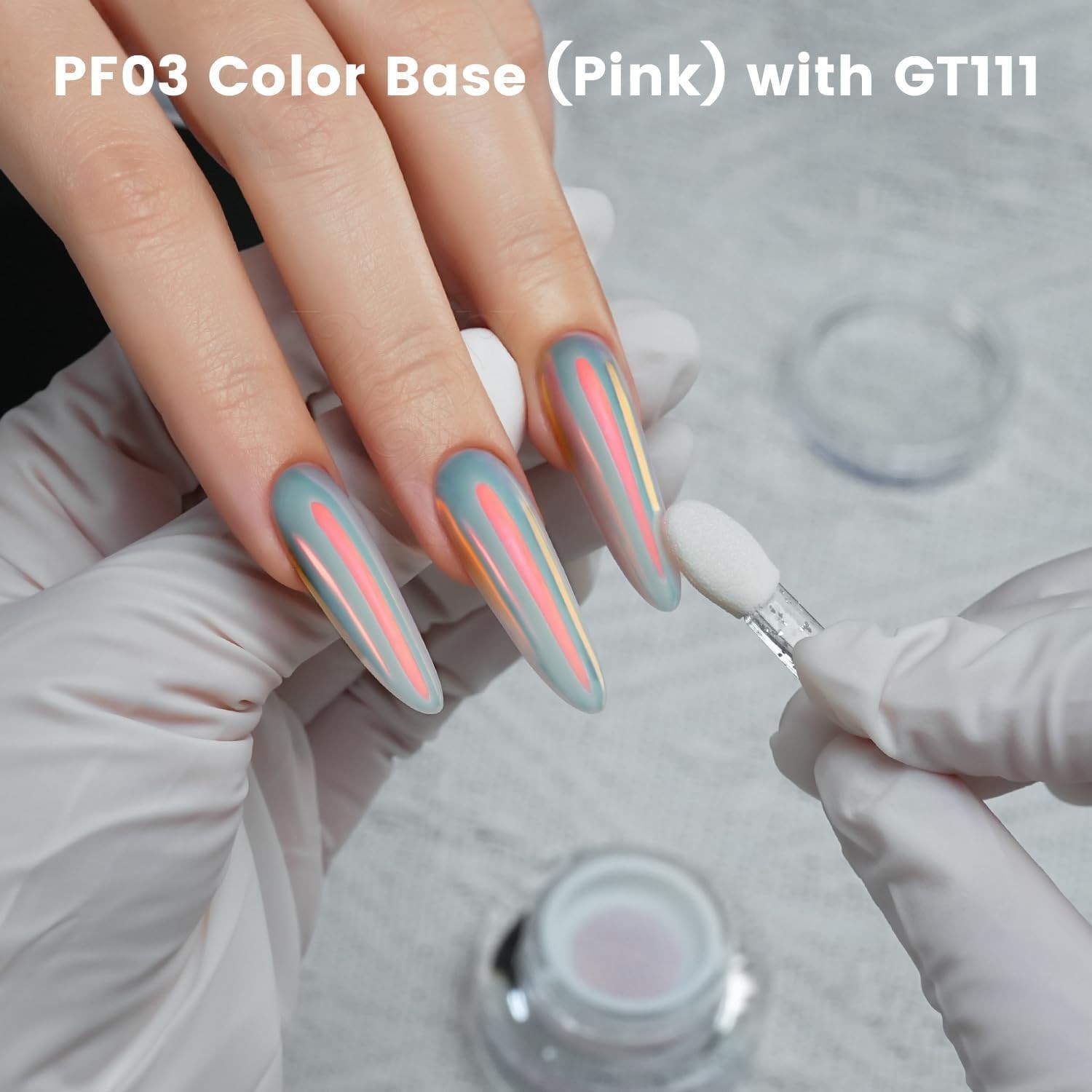 GleamTap Cushion Aurora Nail Powder GT111 Afterglow – Mermaid Chrome Glitter