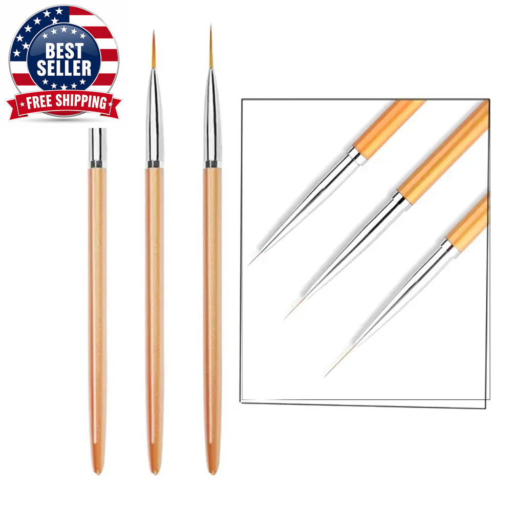 LINMANDA Metal round Top Nail Art Gel Extension Builder Painting Liner Brushes D