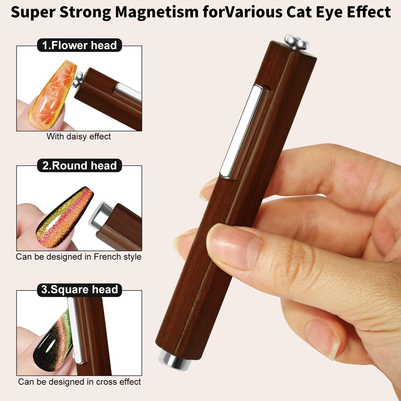 3 In 1 Nail Magnet, Multifunctional Cat Eye Gel Polish Magnet with…