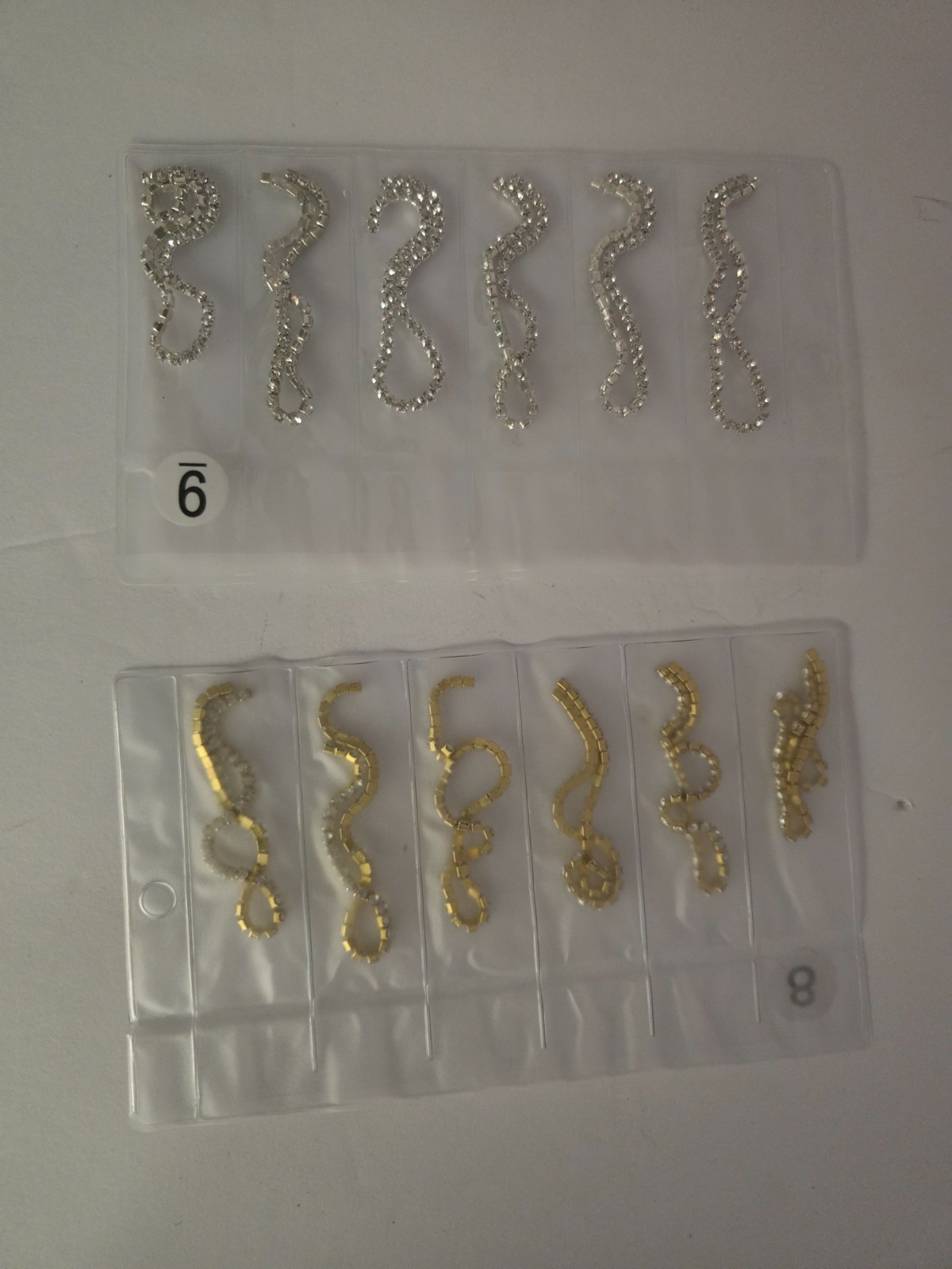 Lot of Lifextol Nail Art Decorations – 3D Rhinestone Waves & Metal Micro Chain