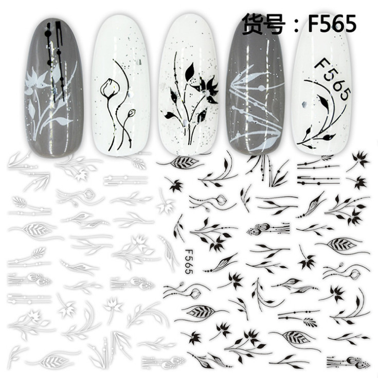 Nail Stickers Art Adhesive Decal DIY Waterproof 3D Butterfly Heart Letters NS3