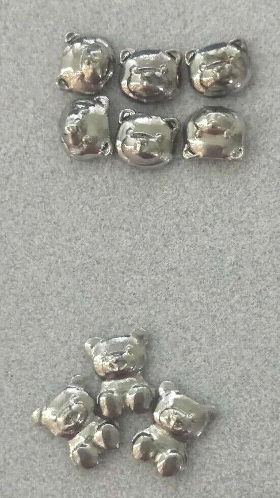 20pcs New 3D Nail Art Gold/Silver/Grey Cute Bear Metal Alloy Studs Charms Decor