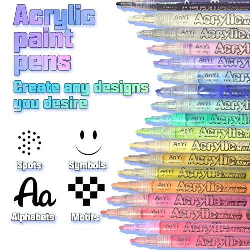 18 Colors Nail Art Pens Set, 3D Gel Nail Polish Pen Water-based Multi-colored