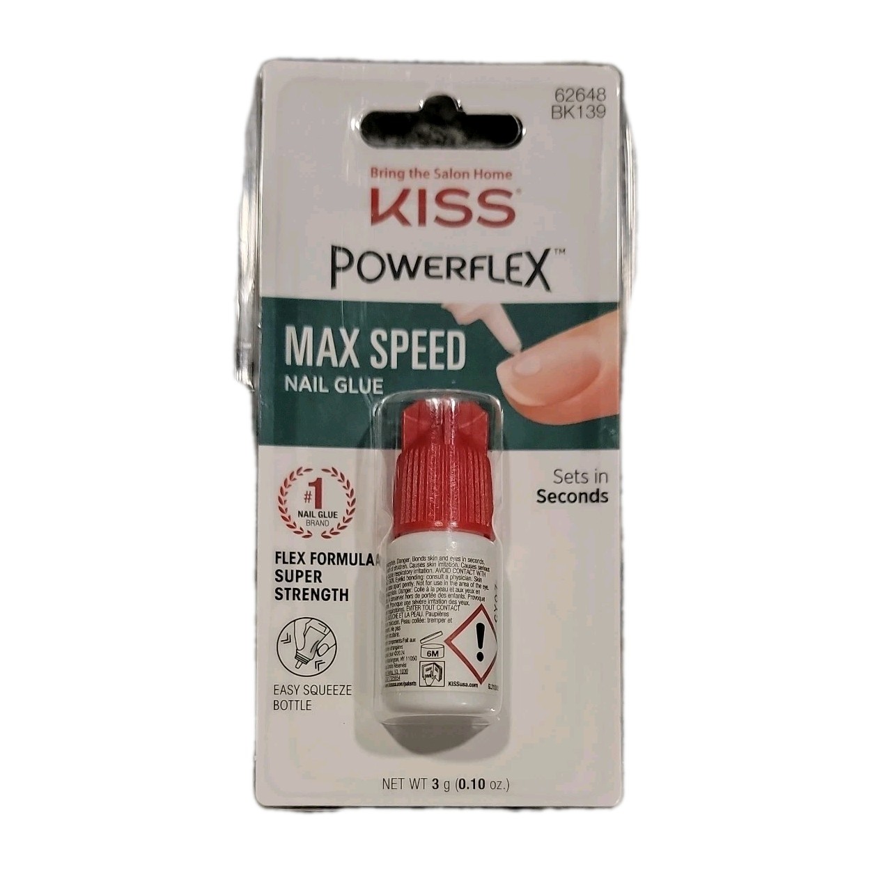4 Pack Sealed Kiss Max Speed PowerFlex Nail Glue #62648 BK139 Maximum Power Flex