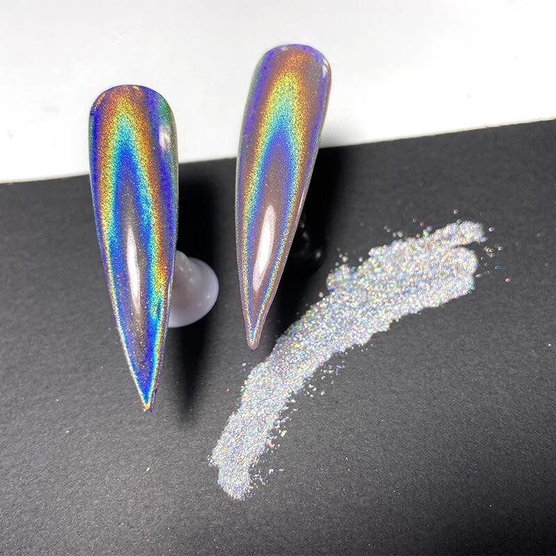 UNICORN NAIL POWDER HOLOGRAPHIC EFFECT MIRROR HOLO CHROME NAILS PIGMENT 15µ! UK