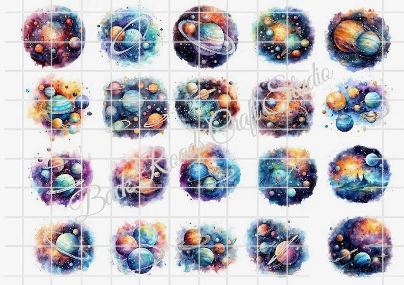 Galaxy Waterslide Decals For Finger Nails, Hot Wheels, (set of 50) KS