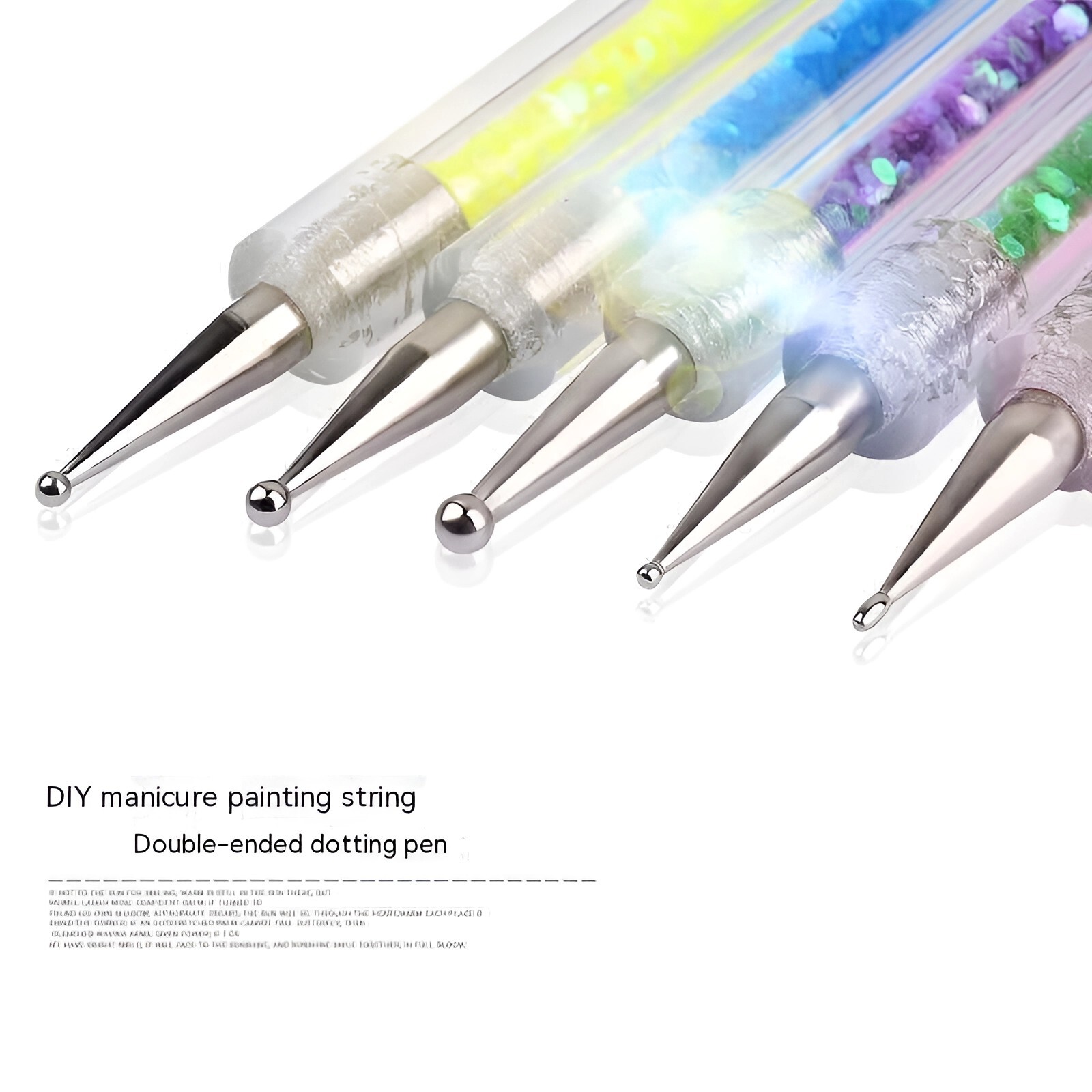 5-Piece Double-Ended Nail Art Pen Set with UV Fluorescent Colors