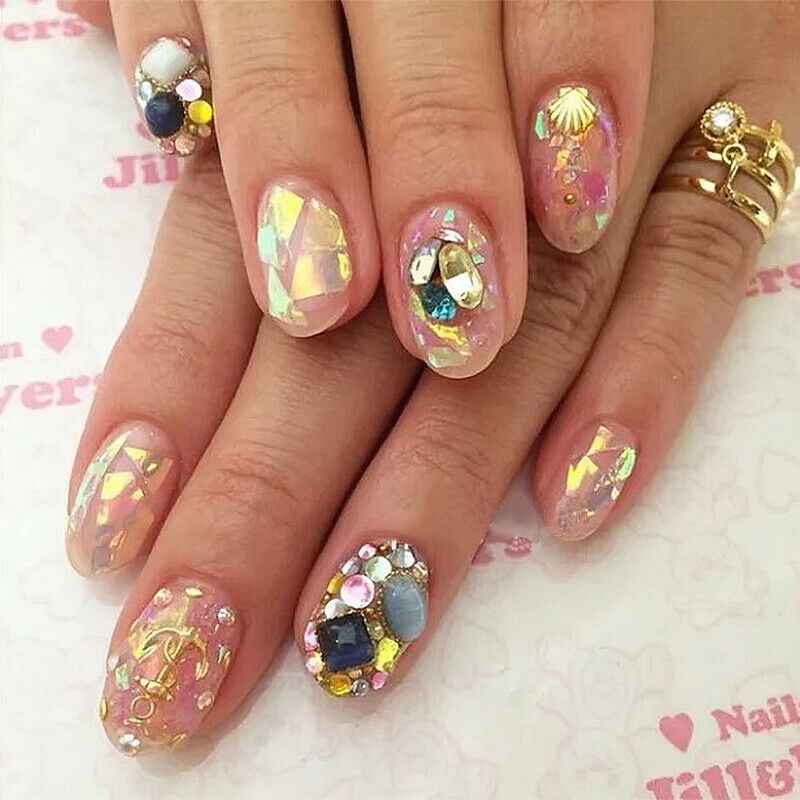 Irregular Nail Flakes Candy Glass Paper Nail Glitter Sequins Paillette DIY Decor