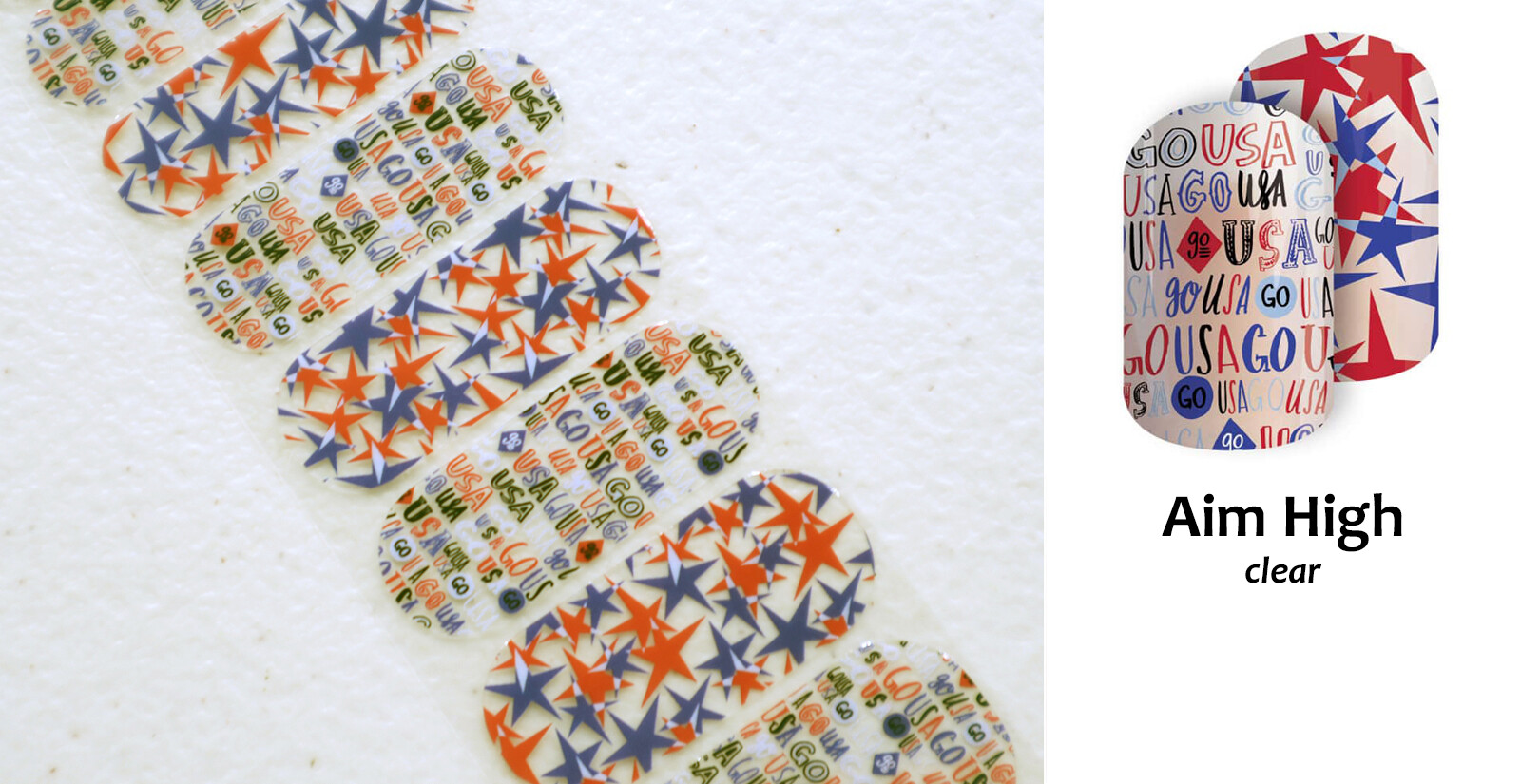 Jamberry JULY 4TH PATRIOTIC AMERICA Nail Wraps ~ HALF SHEET ~ Free Shipping