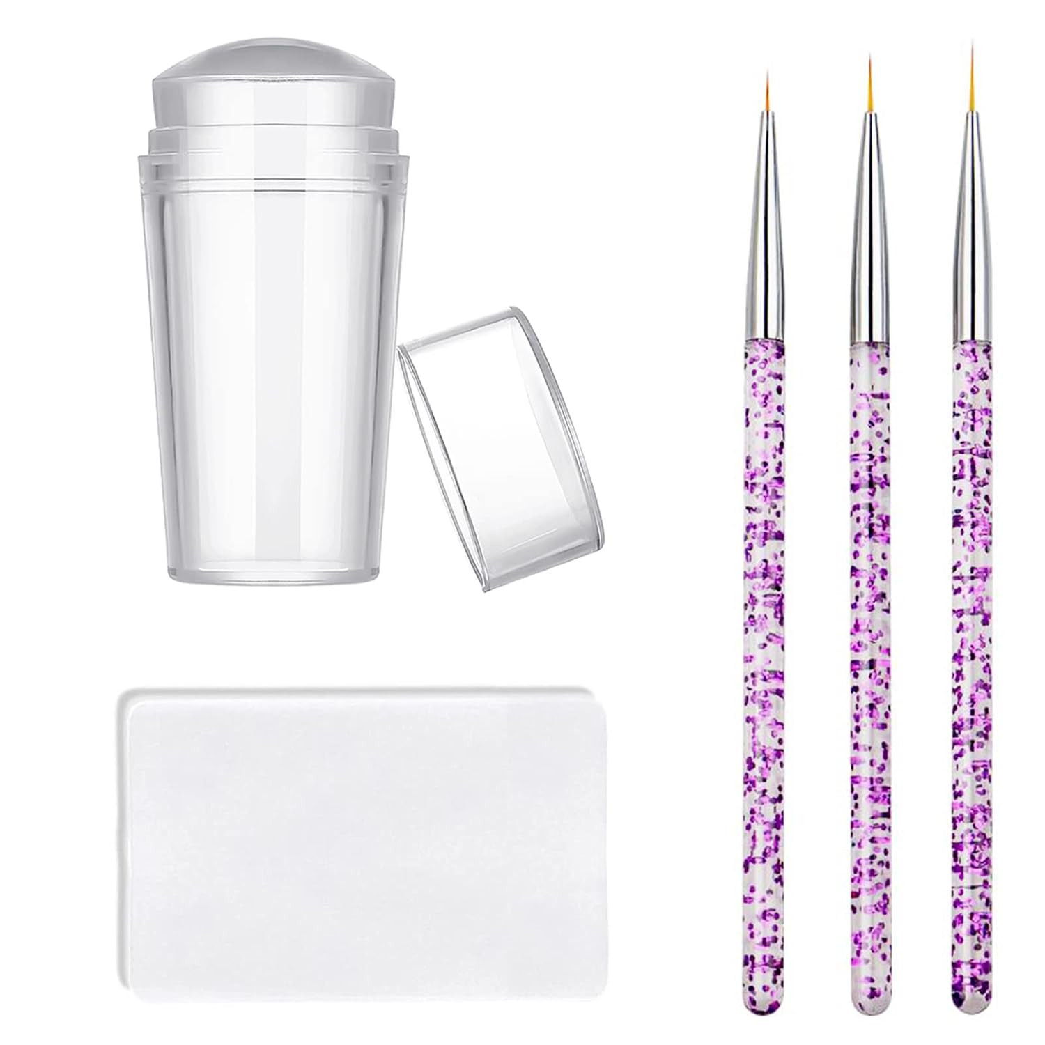 Nail Stamper Nail Art Brushes – French Tip Nail Stamp Clear Nail Art Stamper Jel