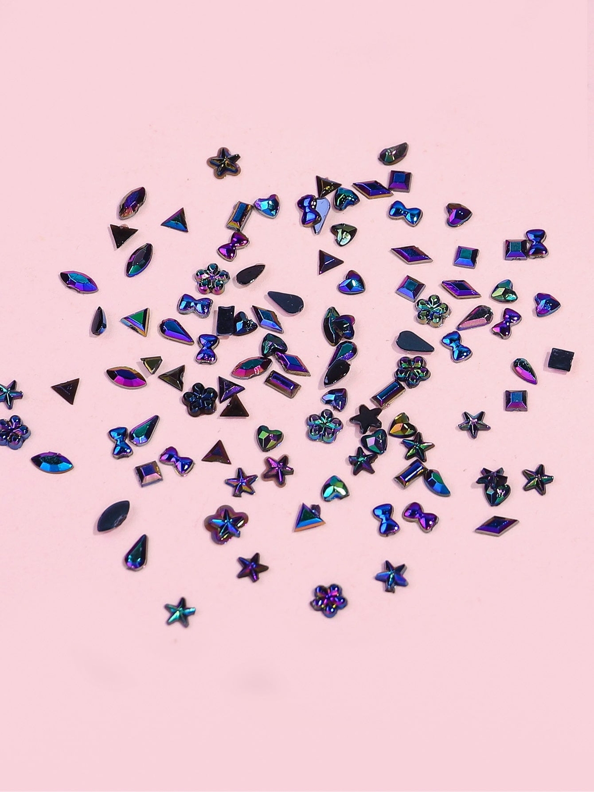 12 Grids Diy Nail Art Decorations Glass Rhinestones Irregular Shapes