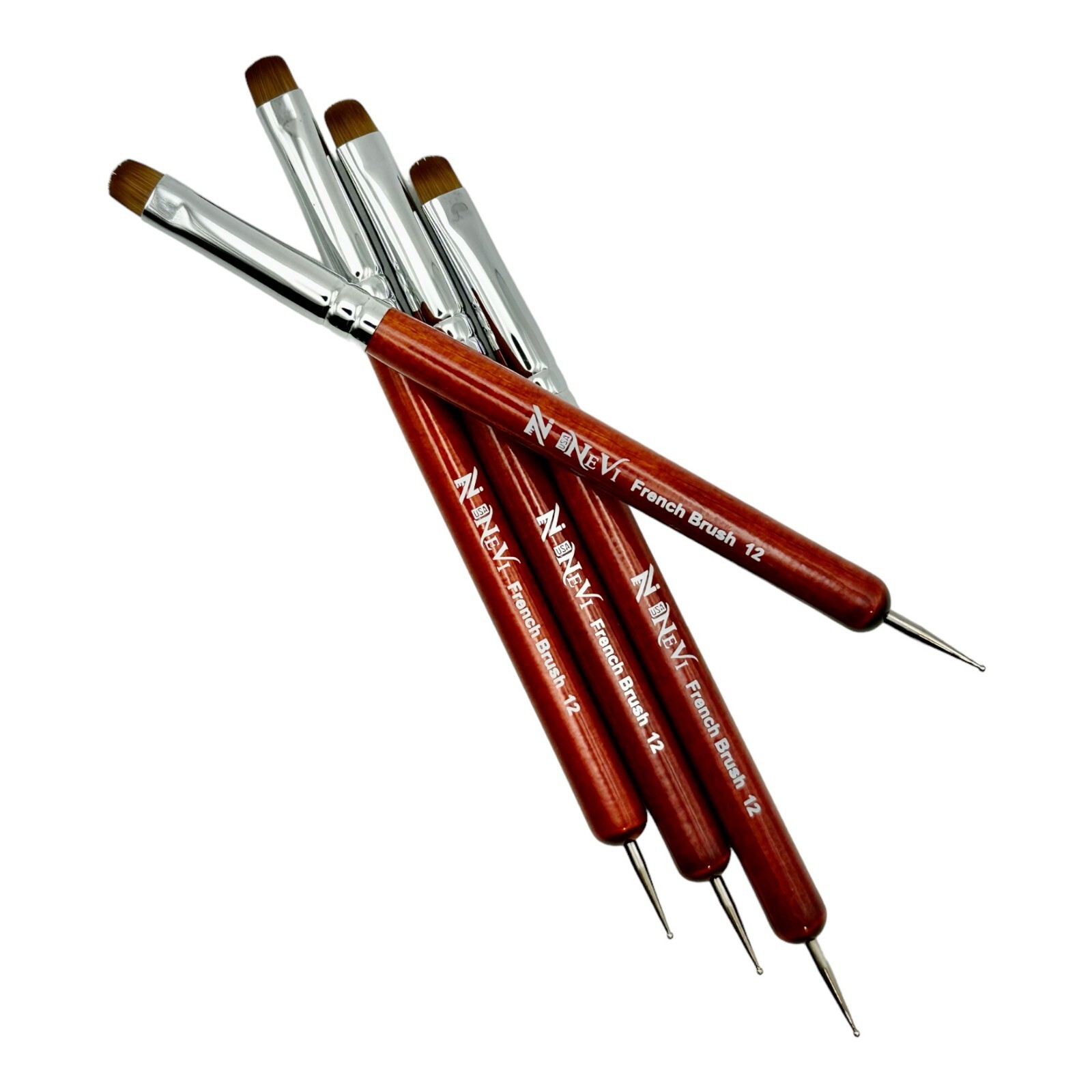 2pcs set Sable Brush NeVi USA 2 Way Acrylic Professional French Manicure #12