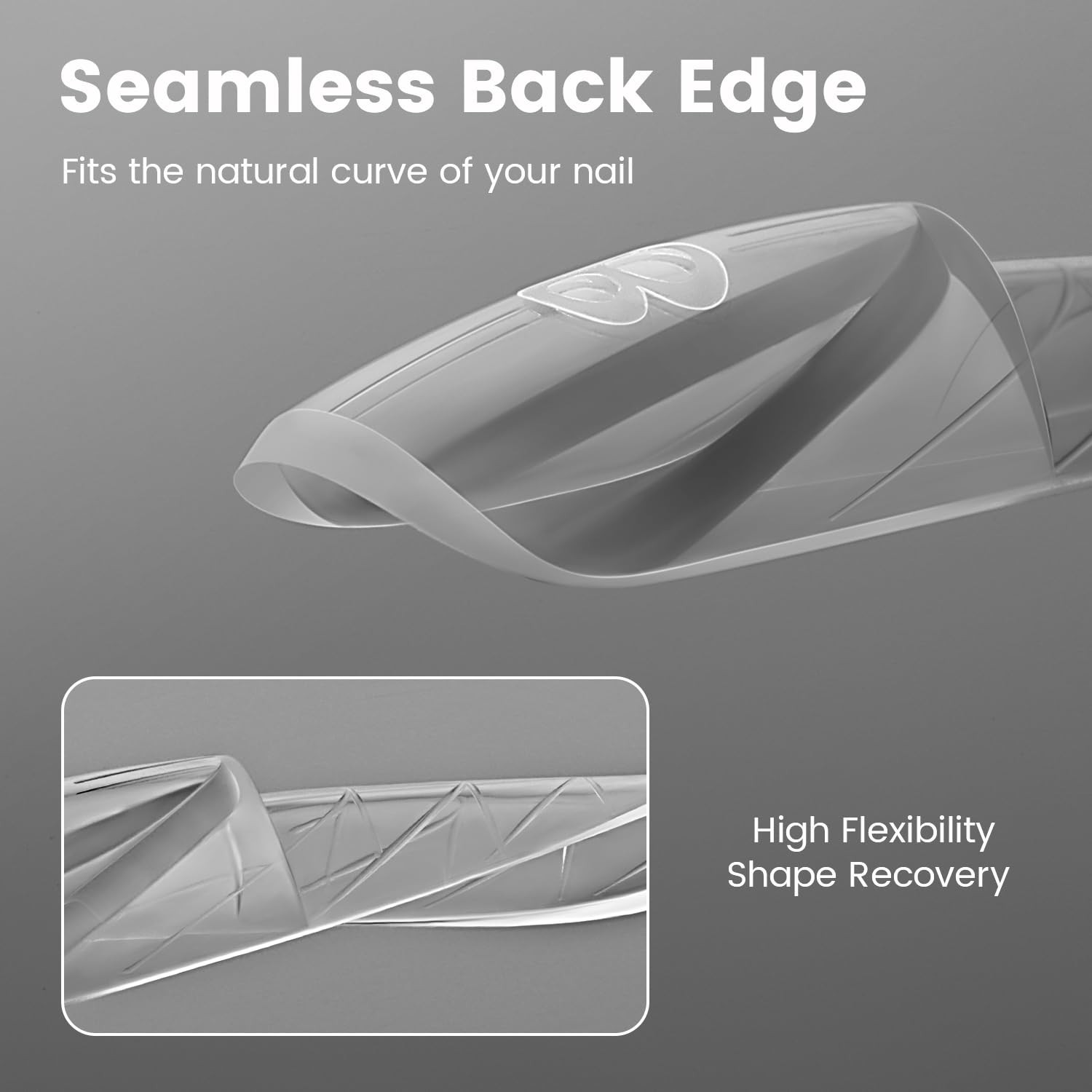 3D Reverse French Dual Forms – 150pcs Stiletto Nail Tips, 15 Sizes, Gel & Acryli