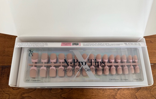 SXC Cosmetics X-Pro Tips Acrylic Soft Gel System FRENCH NAIL Skintone Nude NIB