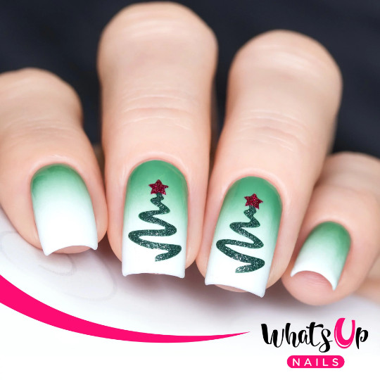 Ribbon Tree Stencils for Nails, Christmas Nail Stickers, Nail Art, Nail Vinyls