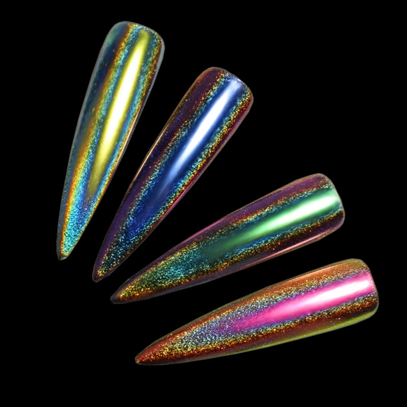 Peacock Holographic Chrome Powder Nail Art Decoration Chameleon Mirror meliney