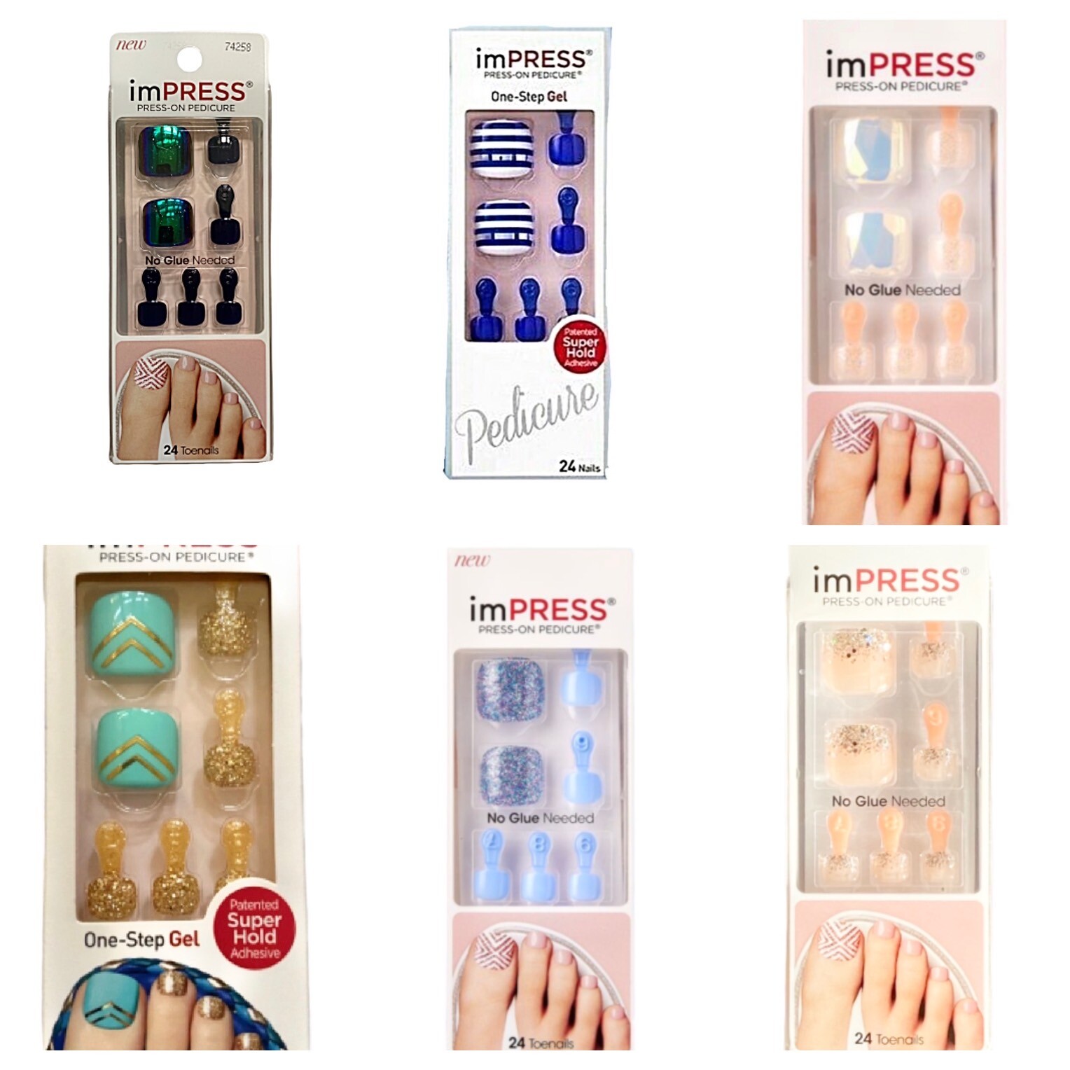 Kiss imPress Press-On Pedicure Nails High Tide & Over 40+ Designs New Ones Added