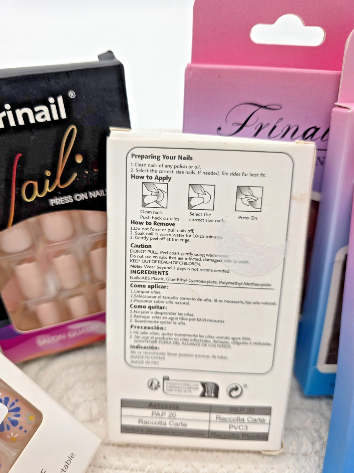 Lot of 6 Press On Nail Kits Frinail Mixed Brands Assorted Styles New Gift Set