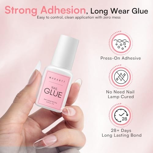 Super Strong Nail Glue Kit with Remover – Quick Dry Adhesive for Press-Ons, 7ML
