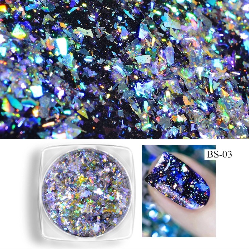 Aurora Chameleon Nail Flakes Holographic Shining Nails Powder Dazzling Sequins