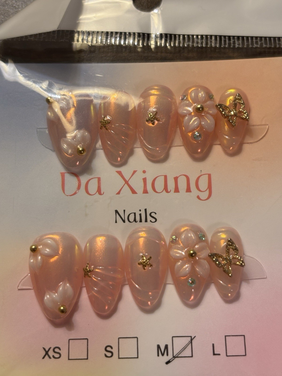 Short Homemade Almond Shaped Size Medium Press On Nails Assorted Lot