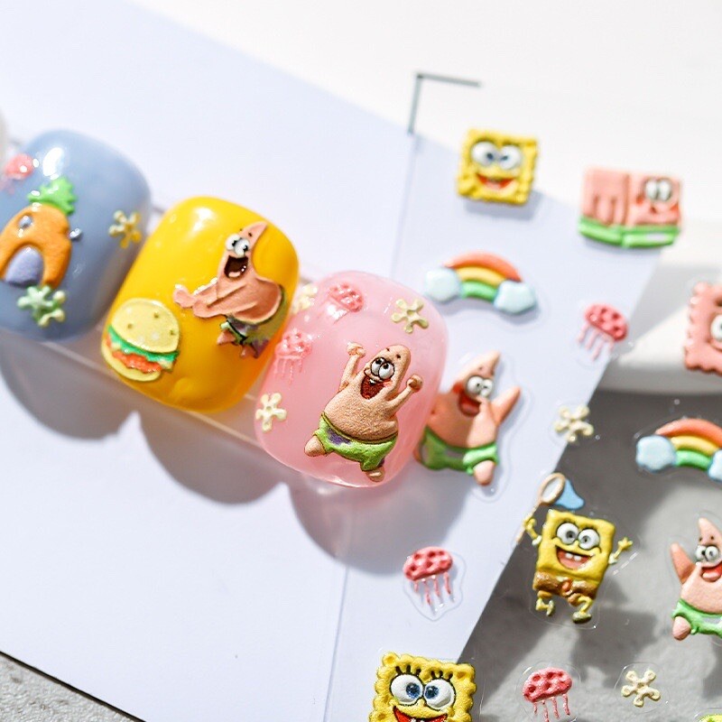5D Theme Nails Stickers, 5D Cartoon Nails Art Stickers, Embossed Nails Decals(8)