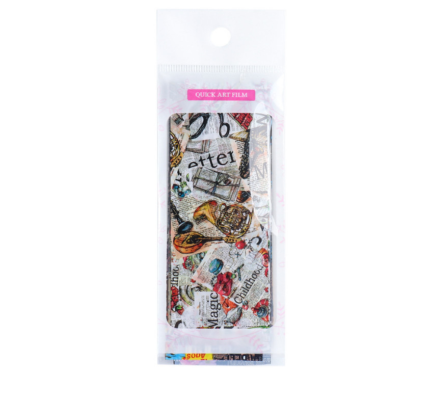 10Pcs Rose Newspaper Magazine Nail Art Transfer Foil Sticker Decal Manicure 5114