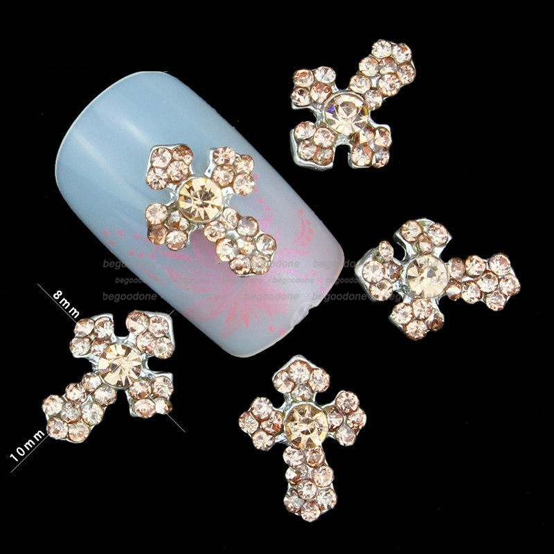 3D Glitter DIY Nail Tips Decoration Rhinestones Cute Alloy Nail Art Charms 10pcs