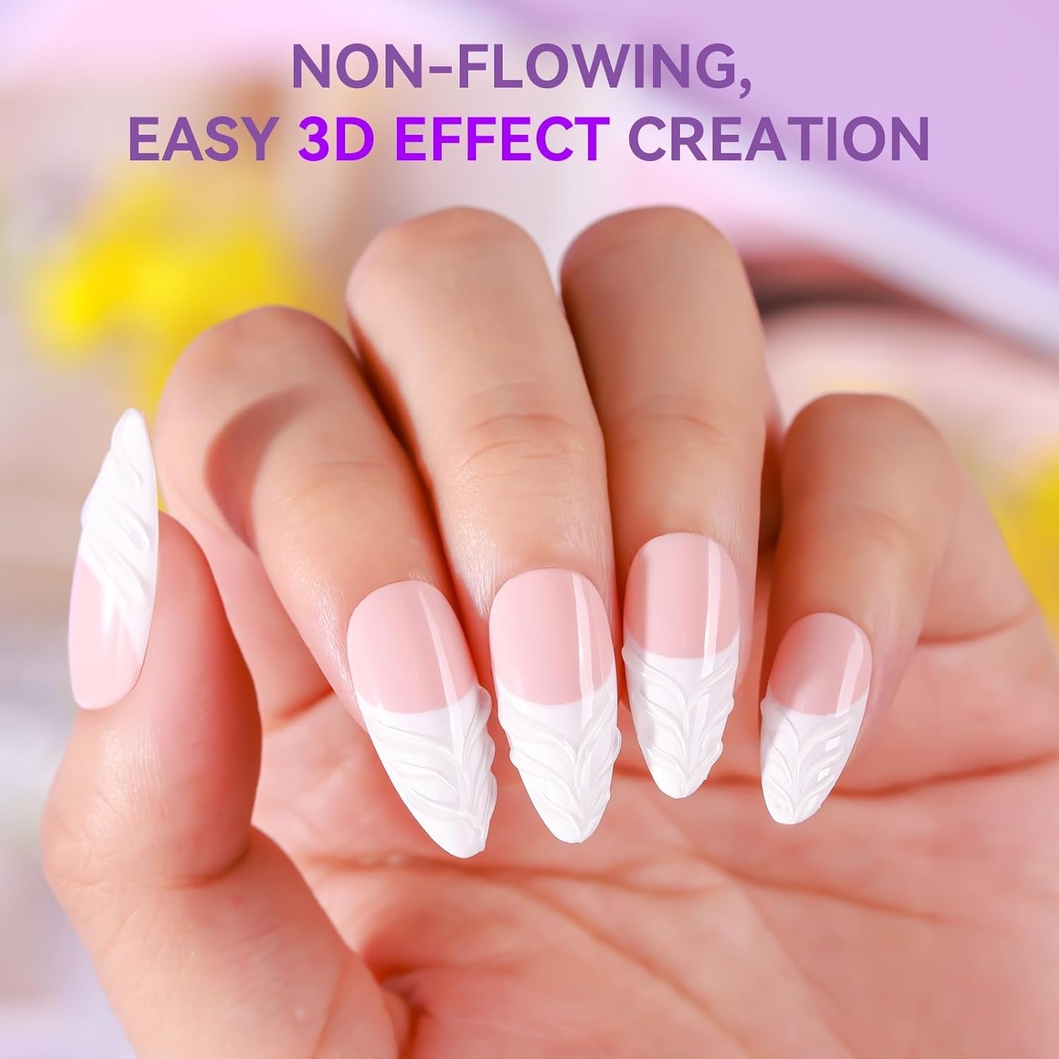 Non-Toxic 3D Nail Art Gel – Clear Sculpting Gel for Home & Salon Use, 0.28 oz