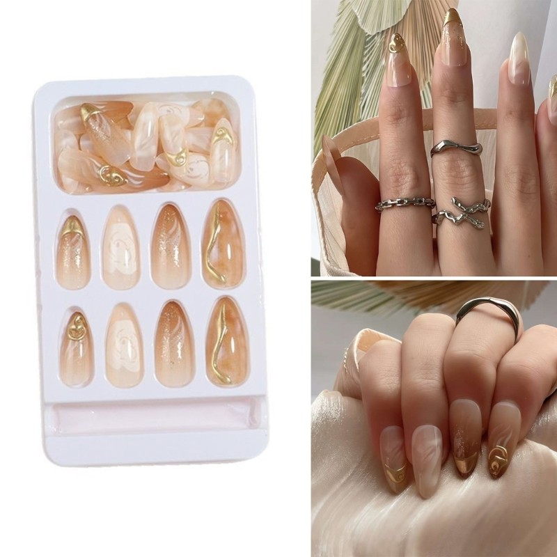 24 Pieces Short Square Press on Nail Glossy Artificial Nail For Any Occasion