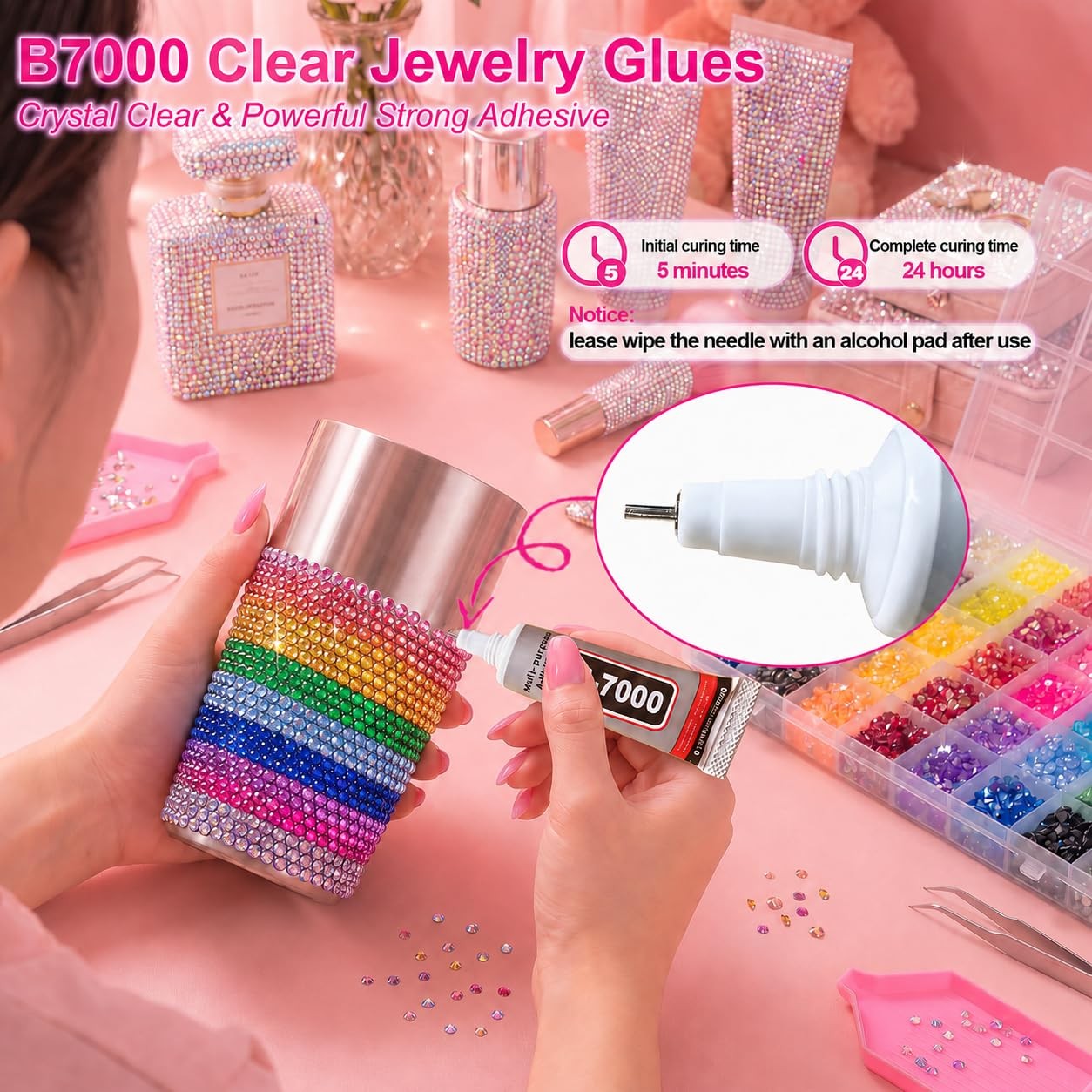40000Pcs Jelly Rhinestones Bedazzling Kit, 40 Colors 3mm Multicolor Resin Fla…