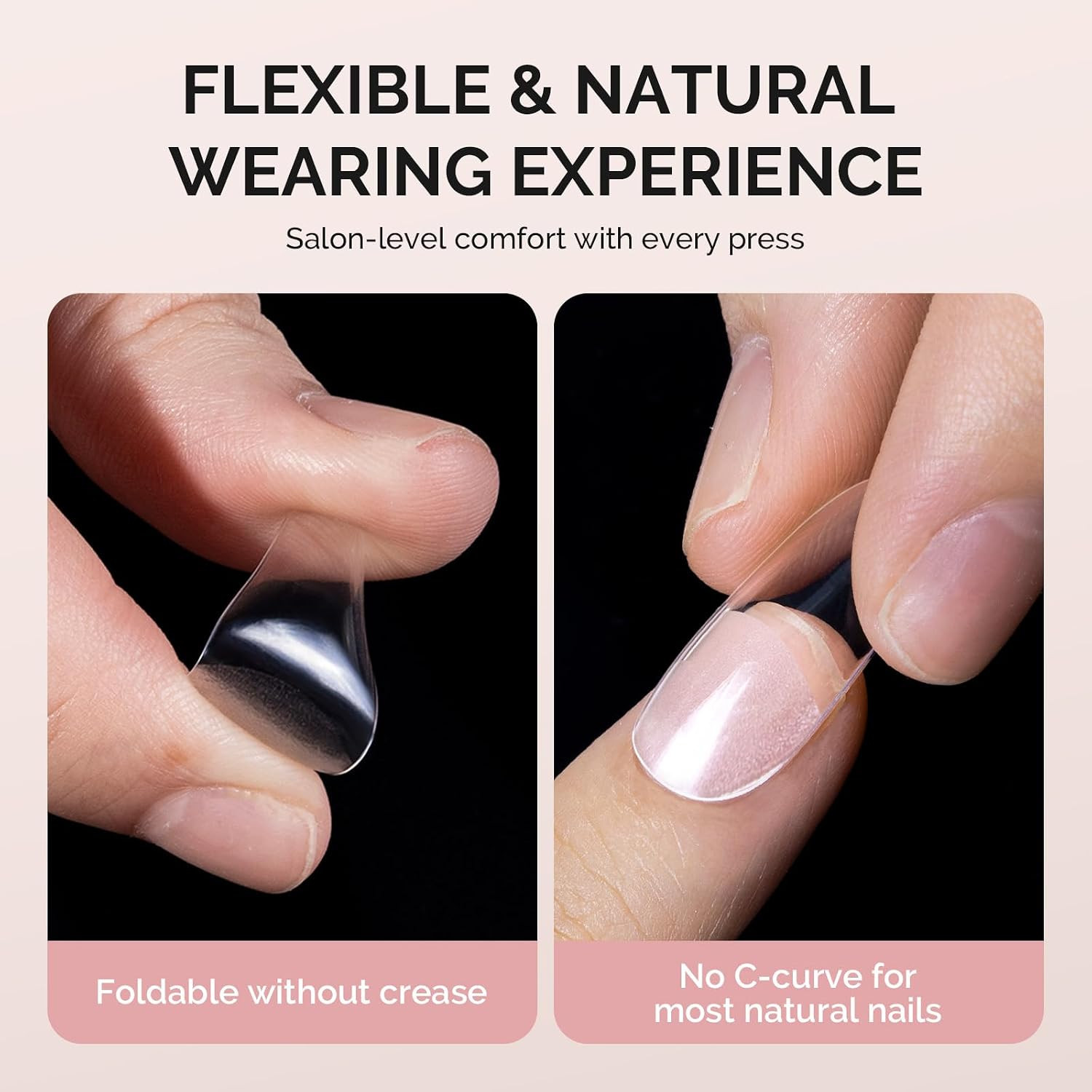 Extra Short Ballerina X Nail Tips – 300Pcs 15 Sizes Clear Acrylic, Half Matte Fu