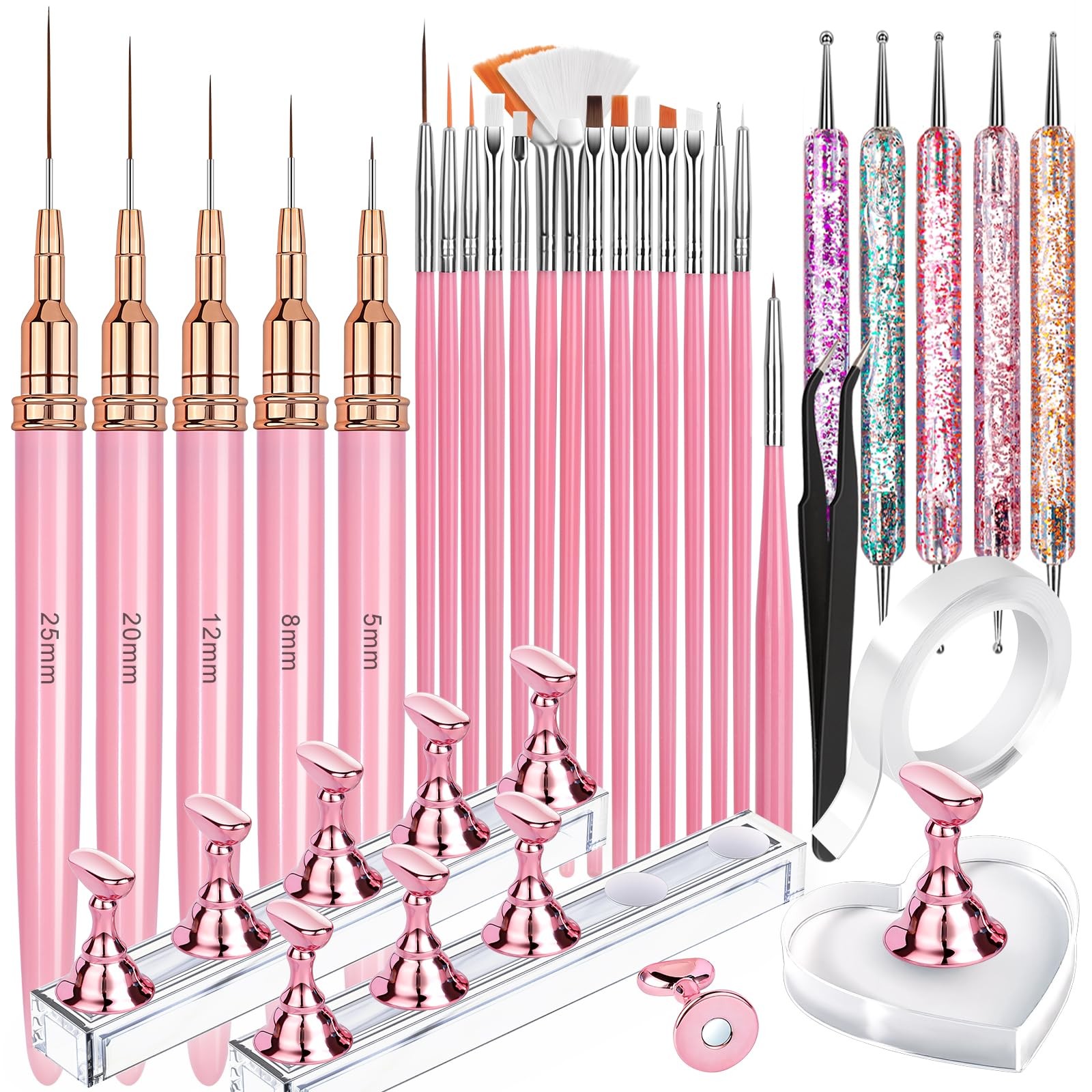 Nail Art Tools, Nail Art Brushes With Nail Stand, Nail Design Tools, Nail Bru…